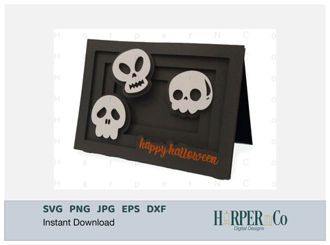 Halloween Skulls Card SVG, PNG, EPS, DXF, Greeting Card SVG HarperNCo 