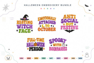 Halloween Social Club Halloween Embroidery Bundle Embroidery/Applique DESIGNS sg embroidery 