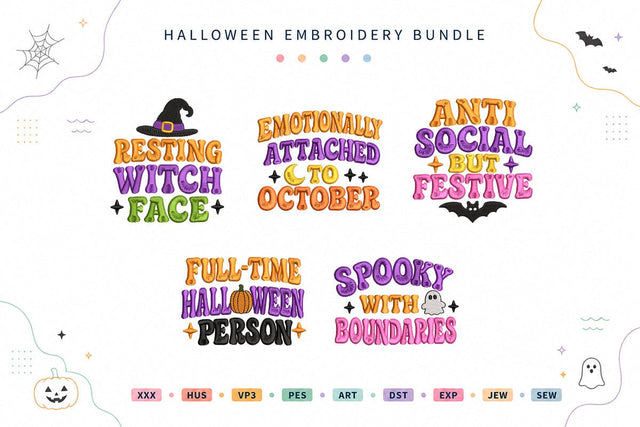 Halloween Social Club Halloween Embroidery Bundle Embroidery/Applique DESIGNS sg embroidery 