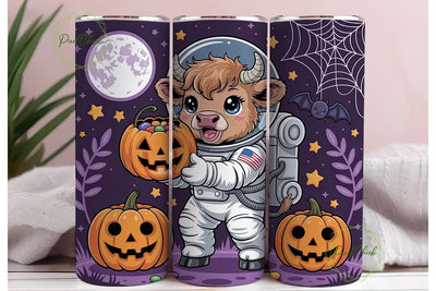 Halloween Space Cow 20oz Tumbler Wrap Sublimation PixelChick 
