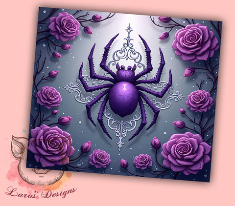 Halloween Spider 20 oz Skinny Tumbler Sublimation Design, Straight & Tapered Tumbler Png, Spooky Season Tumbler Png, Digital Download PNG Sublimation Lara' s Designs 