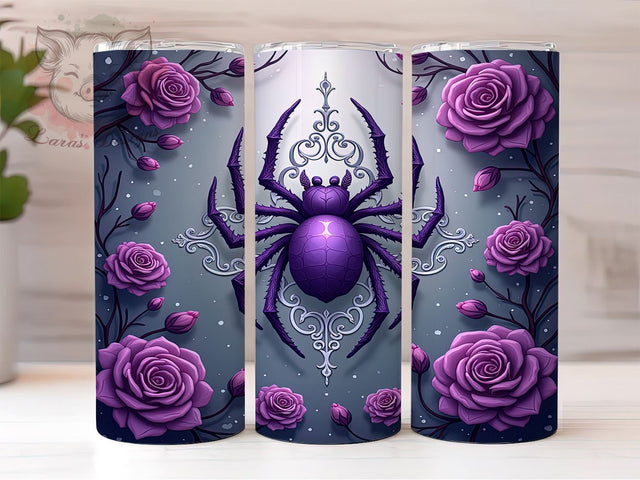 Halloween Spider 20 oz Skinny Tumbler Sublimation Design, Straight & Tapered Tumbler Png, Spooky Season Tumbler Png, Digital Download PNG Sublimation Lara' s Designs 