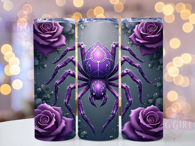 Halloween Spider 20oz Tumbler Wrap Sublimation Design, Straight Tapered Tumbler Wrap, Spooky Season Tumbler Png, Instant Digital Download Sublimation SvggirlplusArt 