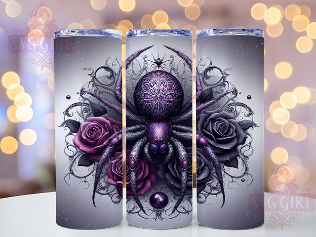 Halloween Spider 20oz Tumbler Wrap Sublimation Design, Straight Tapered Tumbler Wrap, Spooky Season Tumbler Png, Instant Digital Download Sublimation SvggirlplusArt 
