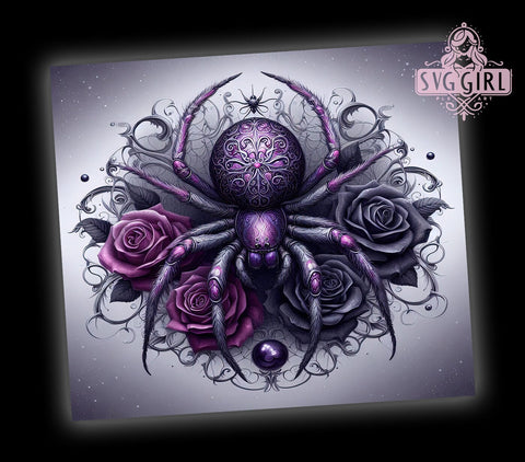 Halloween Spider 20oz Tumbler Wrap Sublimation Design, Straight Tapered Tumbler Wrap, Spooky Season Tumbler Png, Instant Digital Download Sublimation SvggirlplusArt 