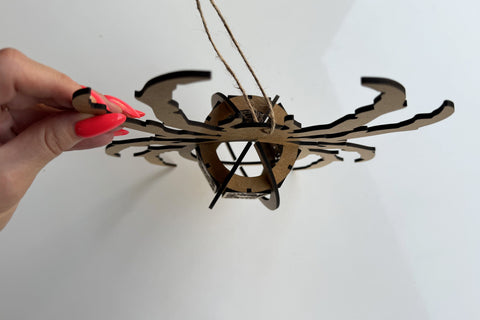 Halloween Spider Lantern with Sceletons Wood Cut Template SVG LaserCutano 