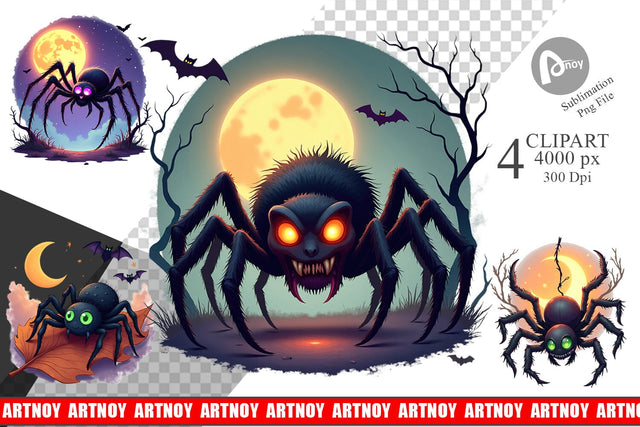 Halloween Spider Web Clipart Sublimation artnoy 