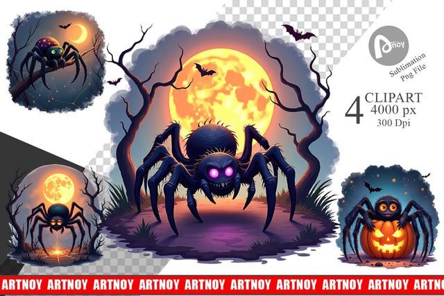 Halloween Spider Web Clipart Sublimation artnoy 