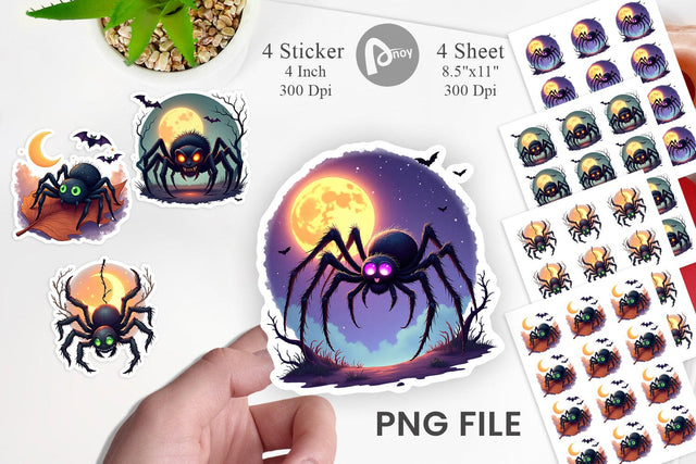 Halloween Spider Web Sticker Sublimation artnoy 
