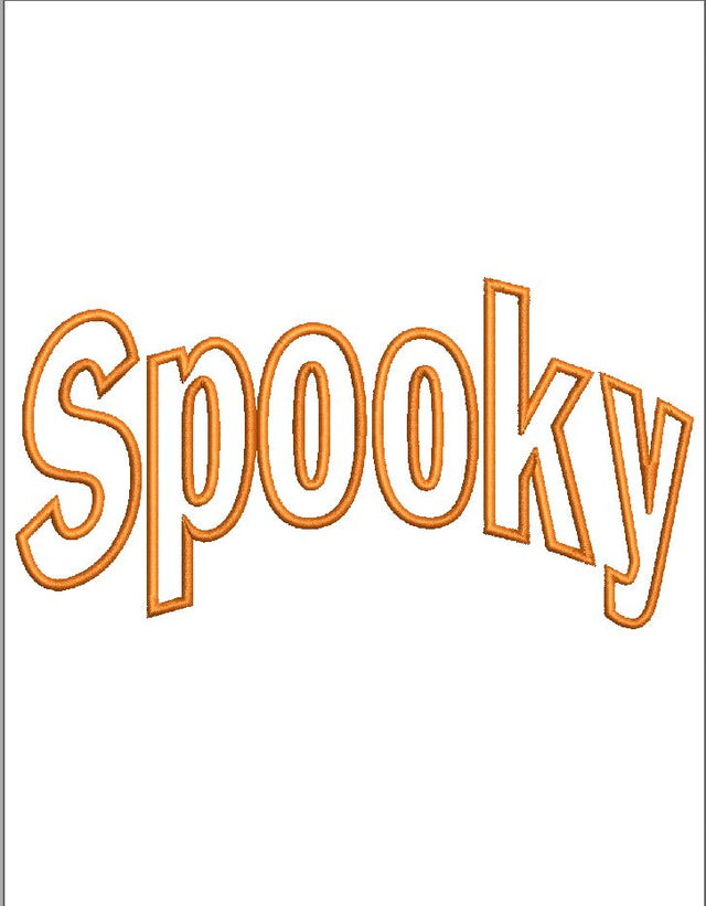 Halloween Spooky Applique Embroidery Design, 3 Sizes - File formats in pes,dst,jef,xxx,exp,vip,vp3, spooky, boo, popular, design Embroidery/Applique DESIGNS AestheticdesignsE 