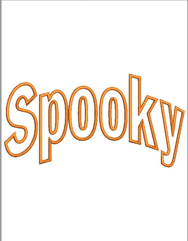 Halloween Spooky Applique Embroidery Design, 3 Sizes - File formats in pes,dst,jef,xxx,exp,vip,vp3, spooky, boo, popular, design Embroidery/Applique DESIGNS AestheticdesignsE 