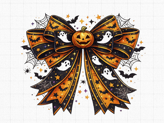 Halloween Spooky Bow Pumpkin Ghost PNG SVG artprintfile 