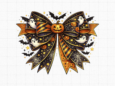 Halloween Spooky Bow Pumpkin Ghost PNG SVG artprintfile 