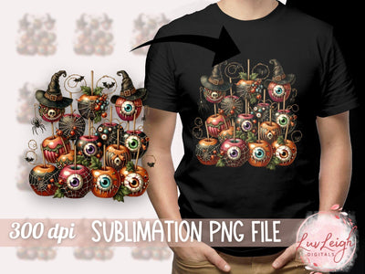 Halloween Spooky Halloween Themed Candy Apple PNG Sublimation Luvleigh Digitals 