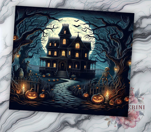 Halloween Spooky Night 20oz Tumbler Wrap PNG, Spooky Tumbler PNG Sublimation Design, Straight & Tapered Tumbler Wrap, Instant Digital Download Sublimation Li Zamperini 