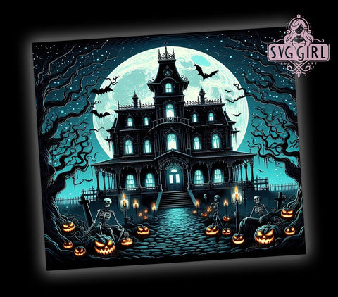 Halloween Spooky Night 20oz Tumbler Wrap Sublimation Design, Straight Tapered Tumbler Wrap, Happy Halloween Tumbler Png, Instant Digital Download Sublimation SvggirlplusArt 