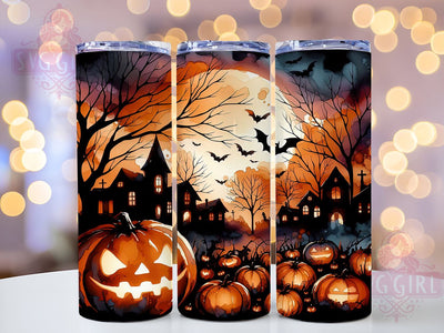 Halloween Spooky Pumpkin 20oz Tumbler Wrap Sublimation Design, Straight Tapered Tumbler Wrap, Spooky Vibes Tumbler Png, Instant Digital Download Sublimation SvggirlplusArt 