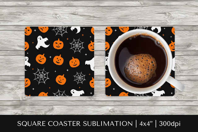 Halloween square coaster sublimation. Halloween coaster 08 Sublimation LaBelezoka 