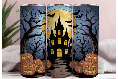 Halloween Stained Glass 20oz Tumbler Sublimation PixelChick 