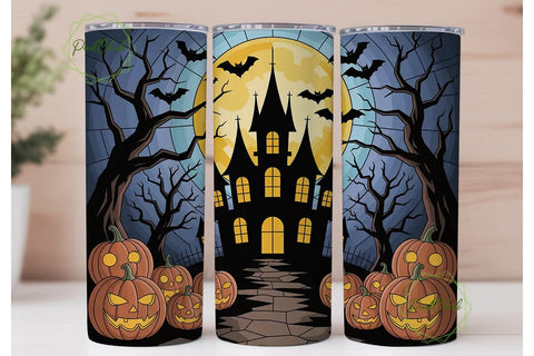 Halloween Stained Glass 20oz Tumbler Sublimation PixelChick 