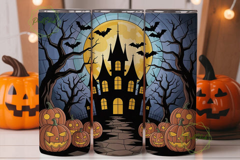 Halloween Stained Glass 20oz Tumbler Sublimation PixelChick 