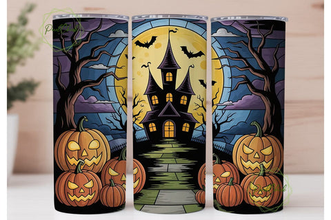 Halloween Stained Glass 20oz Tumbler Sublimation PixelChick 
