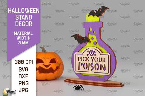 Halloween Stand Decors LaserCut Bundle. Spooky Halloween SVG SVG Evgenyia Guschina 