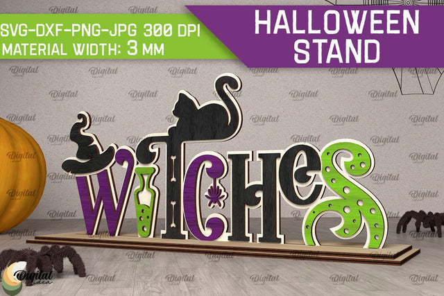 Halloween Stand Laser Cut Design. Spooky Halloween Decor SVG SVG Evgenyia Guschina 