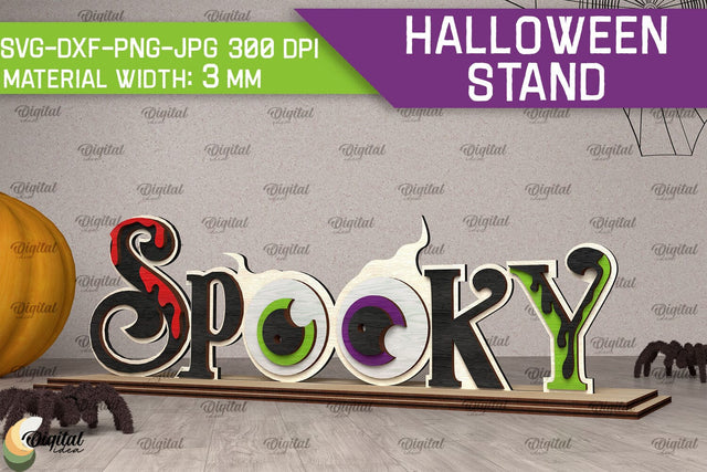 Halloween Stand Laser Cut Design. Spooky Halloween Decor SVG SVG Evgenyia Guschina 