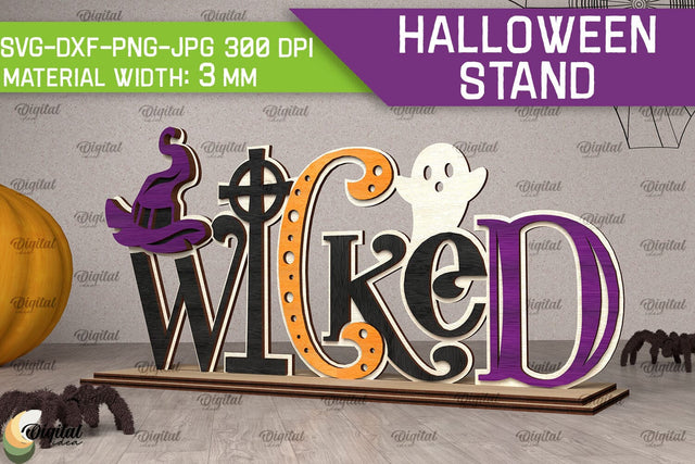 Halloween Stand Laser Cut Design. Spooky Halloween Decor SVG SVG Evgenyia Guschina 