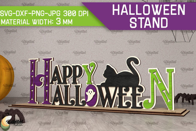 Halloween Stand Laser Cut Design. Spooky Halloween Decor SVG SVG Evgenyia Guschina 