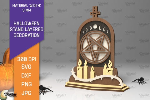 Halloween Stand Layered Decorations Laser Cut Bundle SVG Evgenyia Guschina 