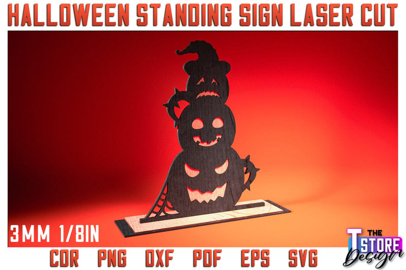 Halloween Standing Sign | Halloween Design | Home Décor | Decorative Standing Sign | CNC File SVG The T Store Design 