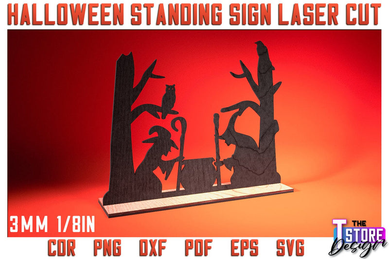 Halloween Standing Sign | Halloween Design | Home Décor | Decorative Standing Sign | CNC File SVG The T Store Design 