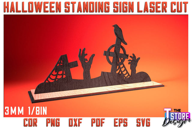 Halloween Standing Sign | Halloween Design | Home Décor | Decorative Standing Sign | CNC File SVG The T Store Design 