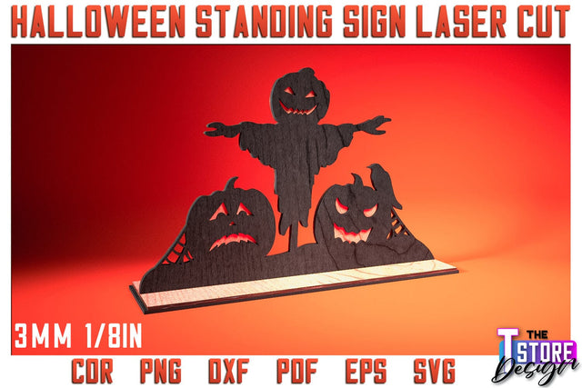 Halloween Standing Sign | Halloween Design | Home Décor | Decorative Standing Sign | CNC File SVG The T Store Design 