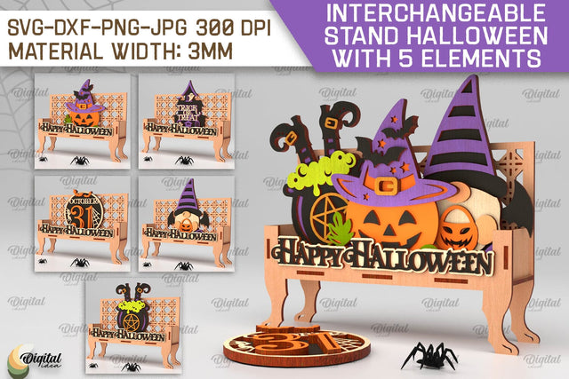 Halloween Stands Laser Cut Bundle. Halloween Decorations SVG SVG Evgenyia Guschina 