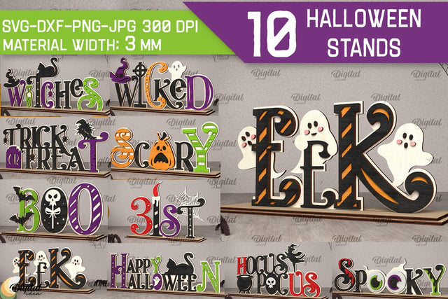 Halloween Stands LaserCut Bundle. Spooky Halloween Decor SVG SVG Evgenyia Guschina 
