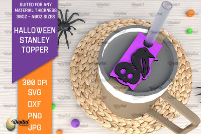 Halloween Stanley Topper Laser Cut. Spooky Halloween SVG SVG Evgenyia Guschina 