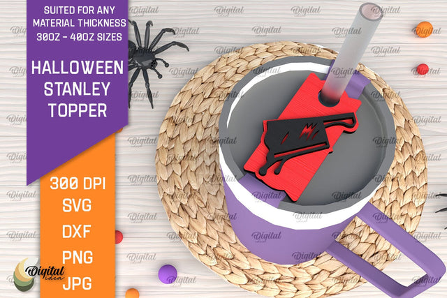 Halloween Stanley Topper Laser Cut. Spooky Halloween SVG SVG Evgenyia Guschina 