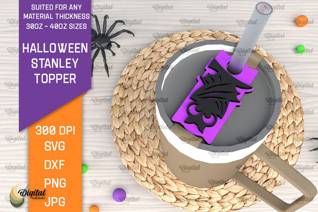 Halloween Stanley Topper Laser Cut. Spooky Halloween SVG SVG Evgenyia Guschina 