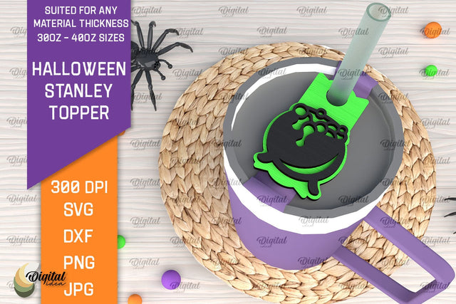 Halloween Stanley Topper Laser Cut. Spooky Halloween SVG SVG Evgenyia Guschina 