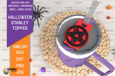 Halloween Stanley Toppers LaserCut Bundle. Party Decorations SVG Evgenyia Guschina 