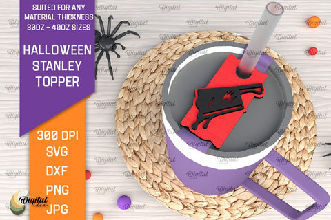 Halloween Stanley Toppers LaserCut Bundle. Party Decorations SVG Evgenyia Guschina 