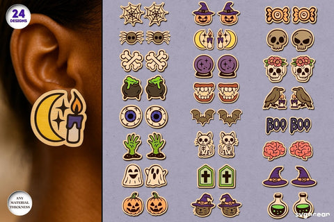 Halloween Stud Earrings Bundle SVG SvgOcean 