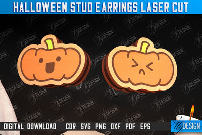 Halloween Stud Earrings | Jewelry Design | Bijoux Design | CNC File SVG Fly Design 