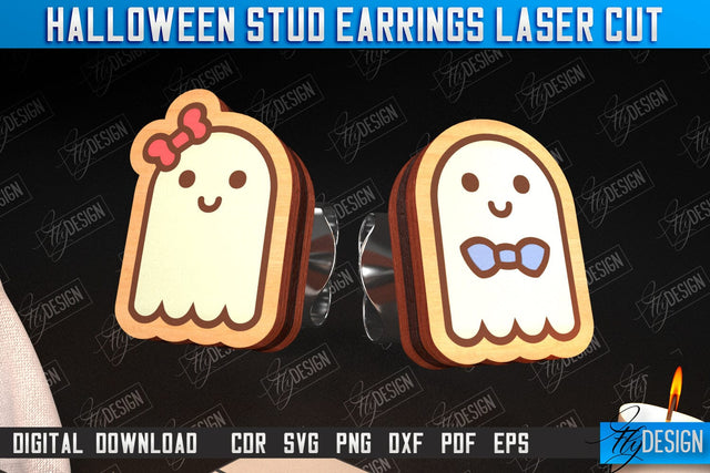Halloween Stud Earrings | Jewelry Design | Bijoux Design | CNC File SVG Fly Design 