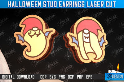 Halloween Stud Earrings | Jewelry Design | Bijoux Design | CNC File SVG Fly Design 