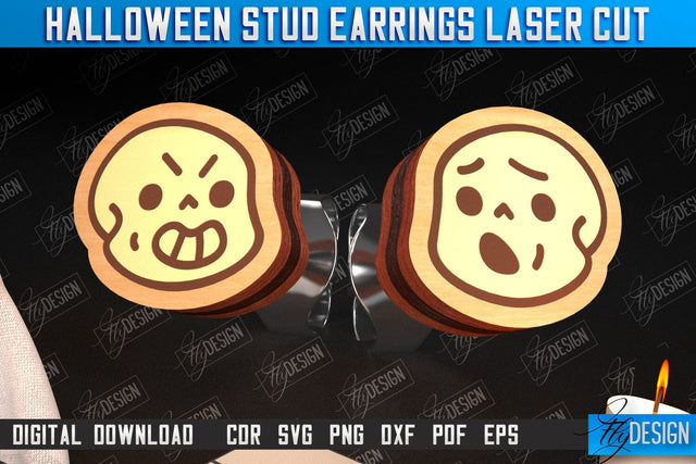 Halloween Stud Earrings | Jewelry Design | Bijoux Design | CNC File SVG Fly Design 