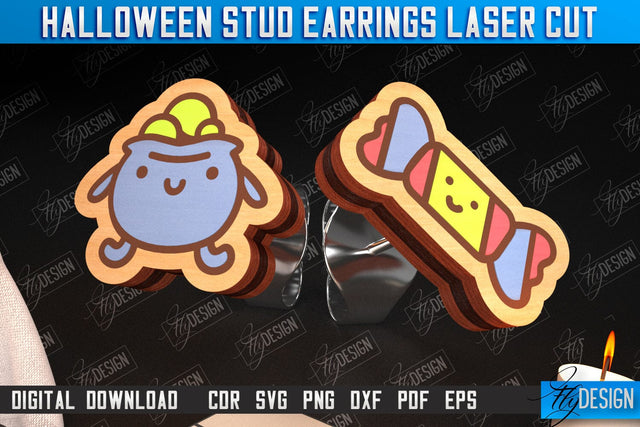Halloween Stud Earrings | Jewelry Design | Bijoux Design | CNC File SVG Fly Design 